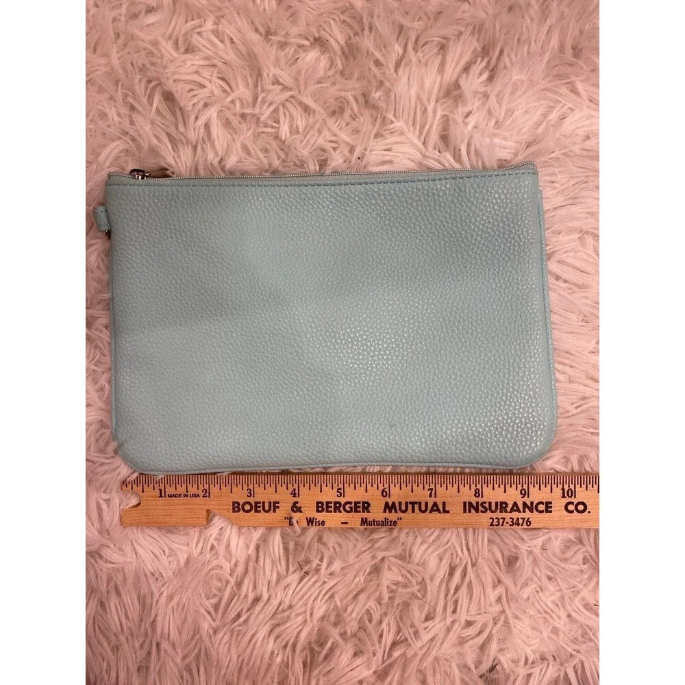 Thirty-One Jewell Zip Clutch Makeup Cosmetics Jewelry‎ Bag Aqua Pale Green Blue